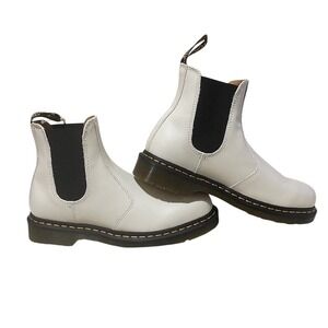 Dr. Martens 2976 YS White Leather Chelsea Boots Unisex Mens Size 8 Womens Size 9